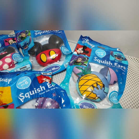 5pcs Lot Disney Squish Ears Toys:  Mickey & Minnie Mouse, Ariel, Pooh, Stitch - Picture 4 of 5